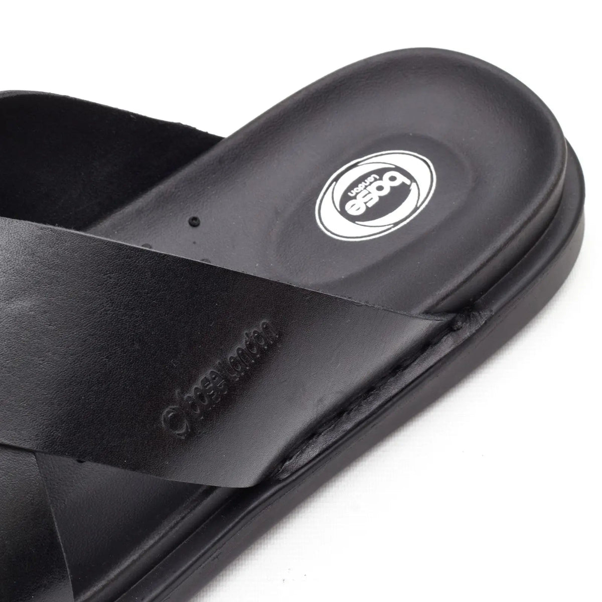 Base London Drift Cross Strap Sandal - Black